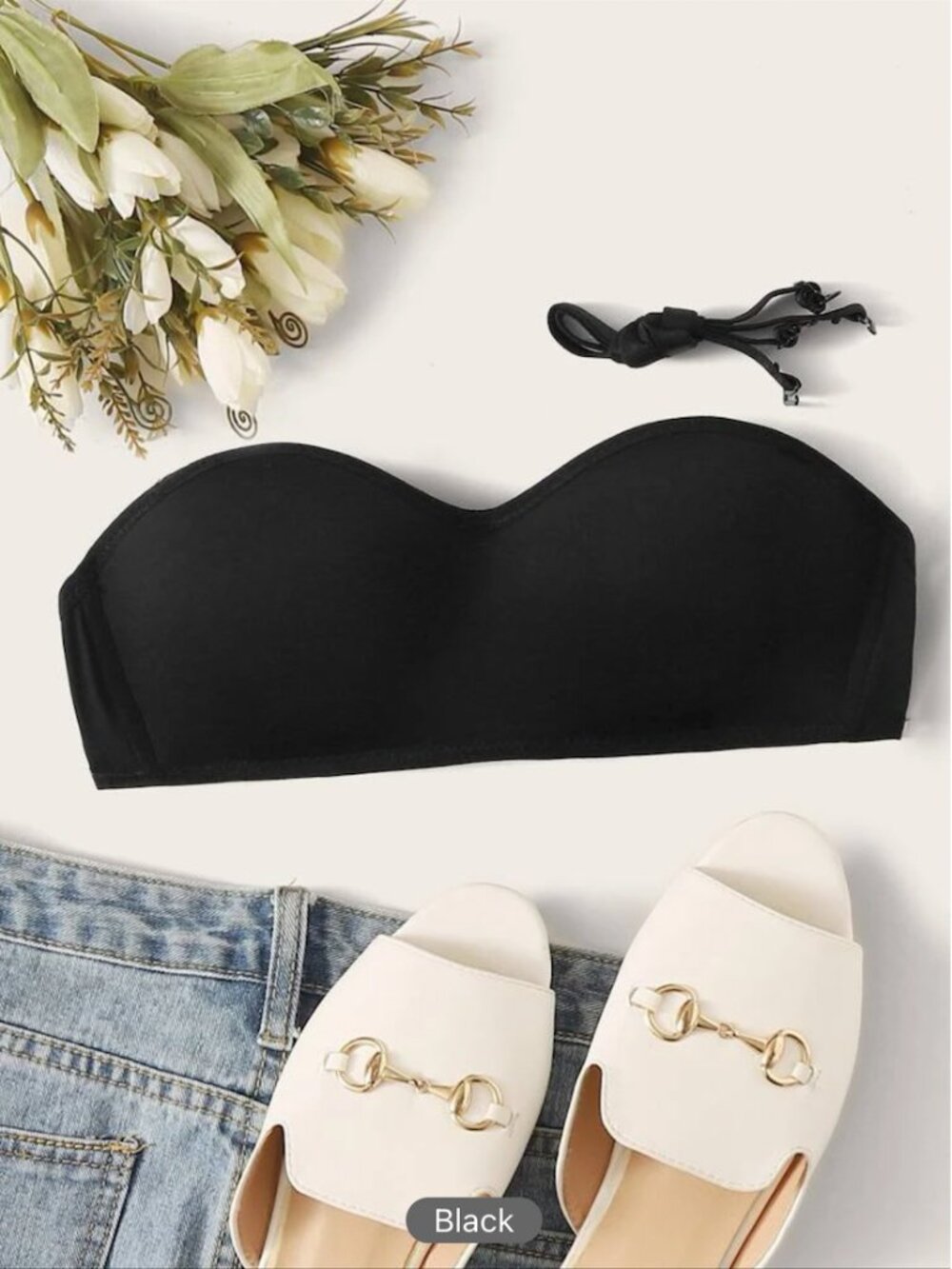 Bandeau Bra with Adjustable Strap XS